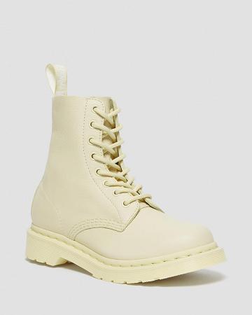 Botas con Cordones Dr Martens 1460 Pascal Mono Mujer Creme | MX 588VRW